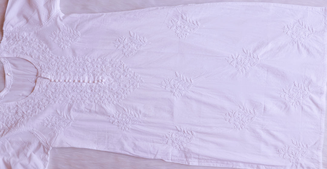 White Long Cotton kurta