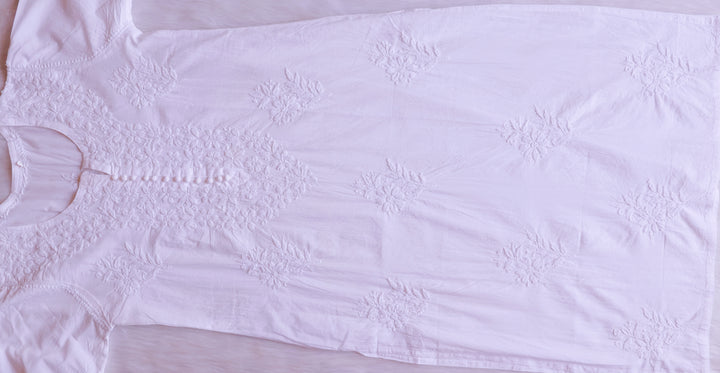White Long Cotton kurta