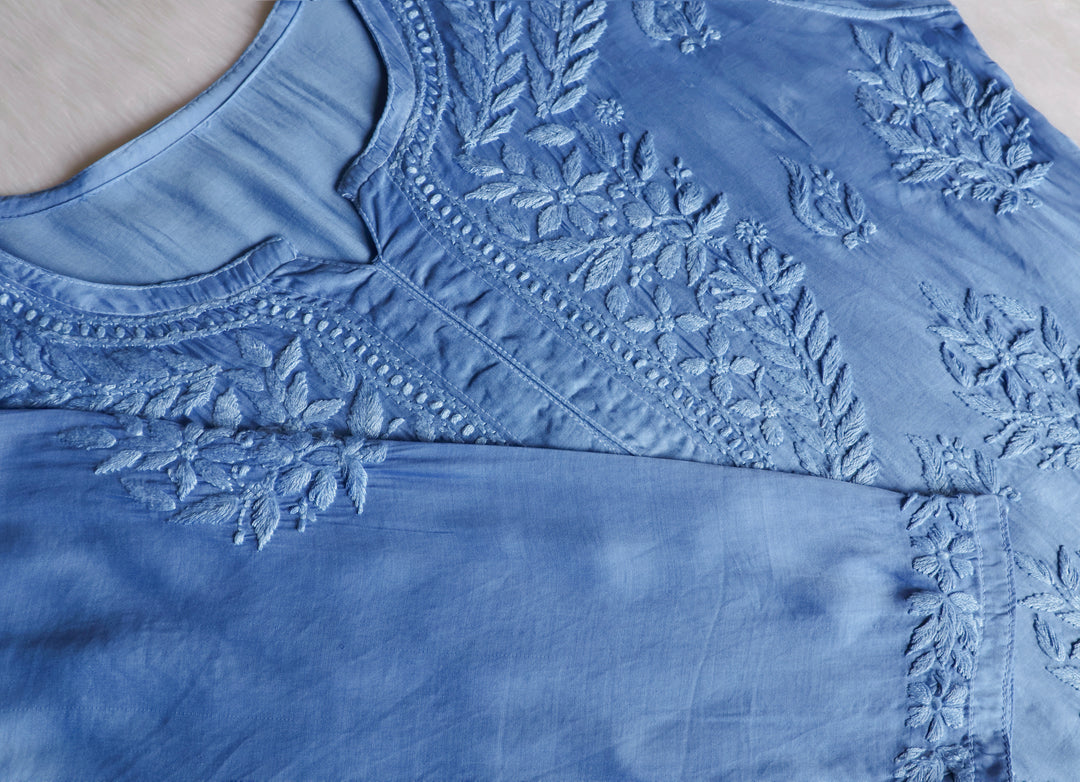 Mehr Ice Blue Modal Silk short top
