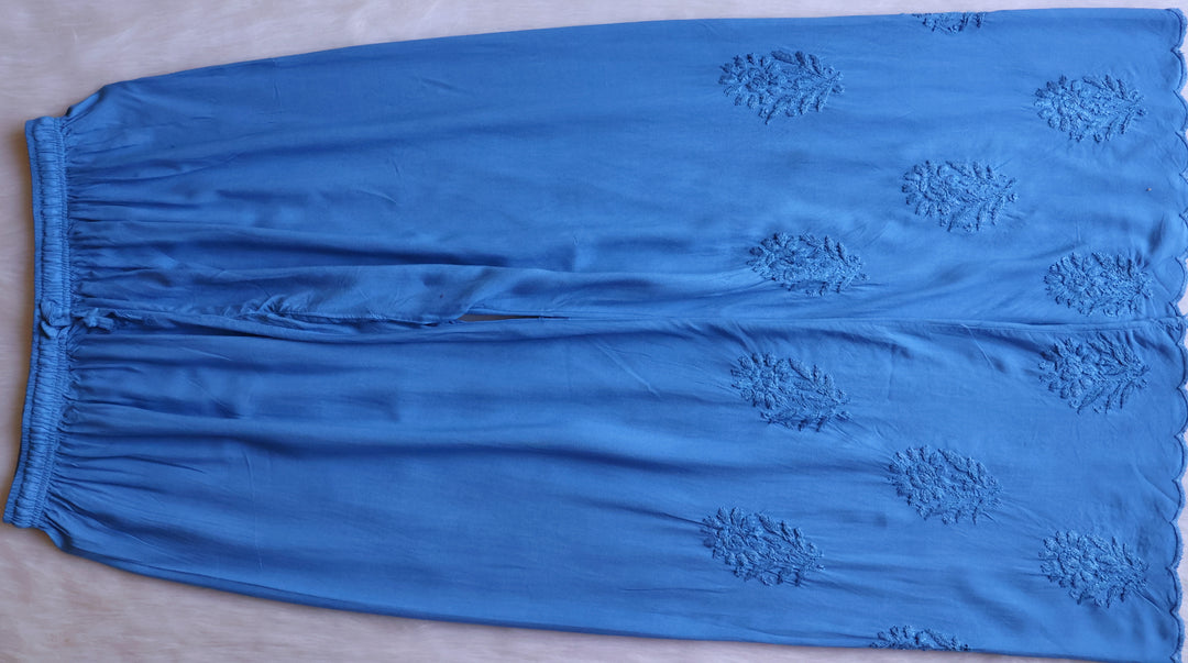 Alishba Ice Blue Scalloped Rayon set