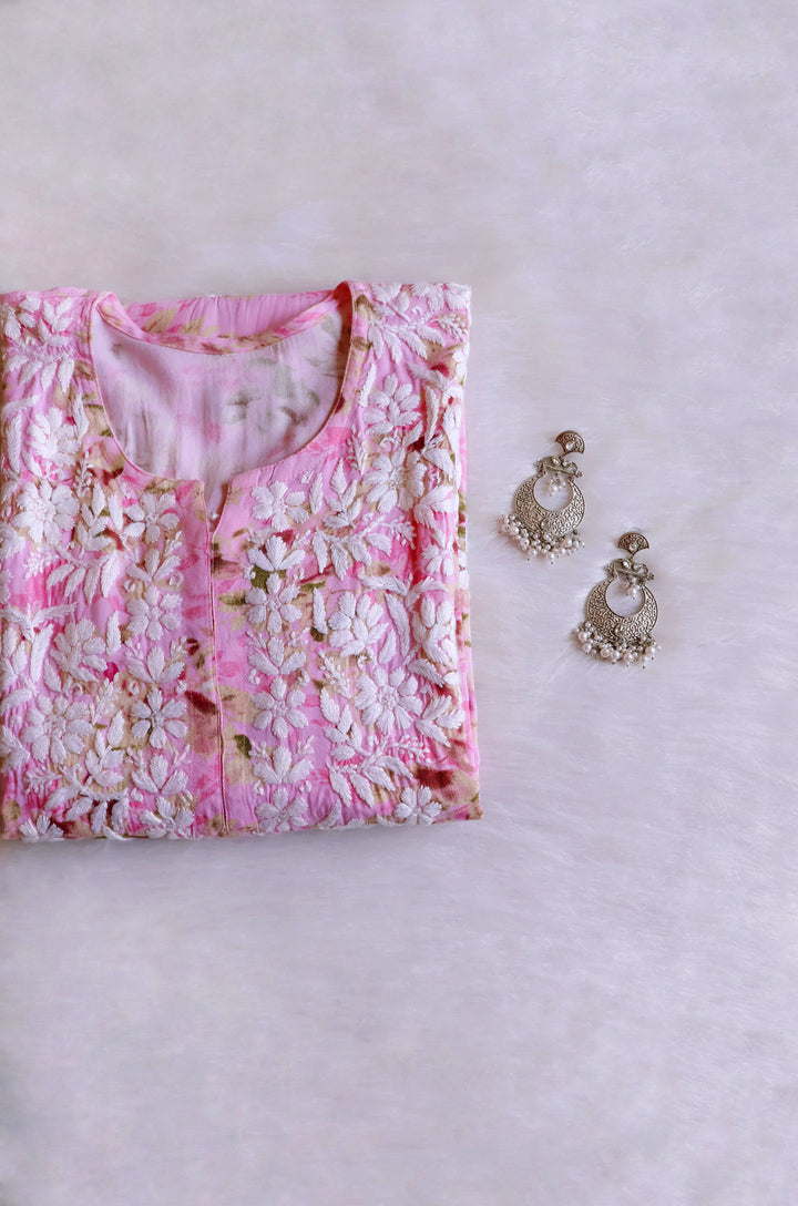 Maryam Baby Pink Long Modal Kurta