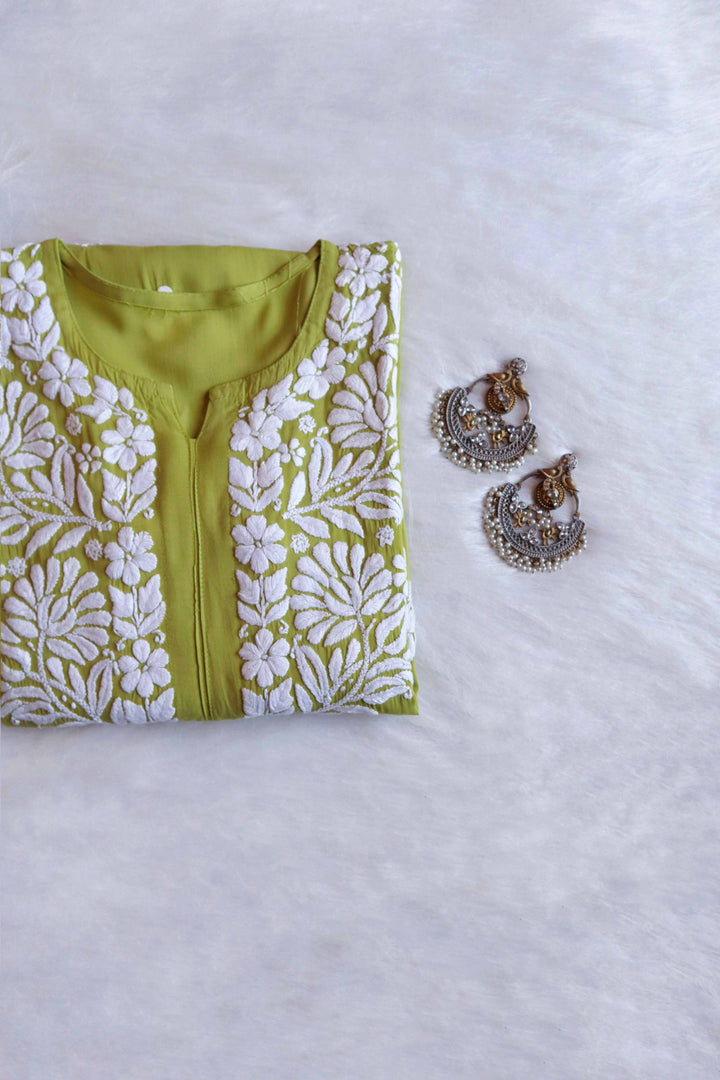 Ferisha Lime Green Long Modal Kurta