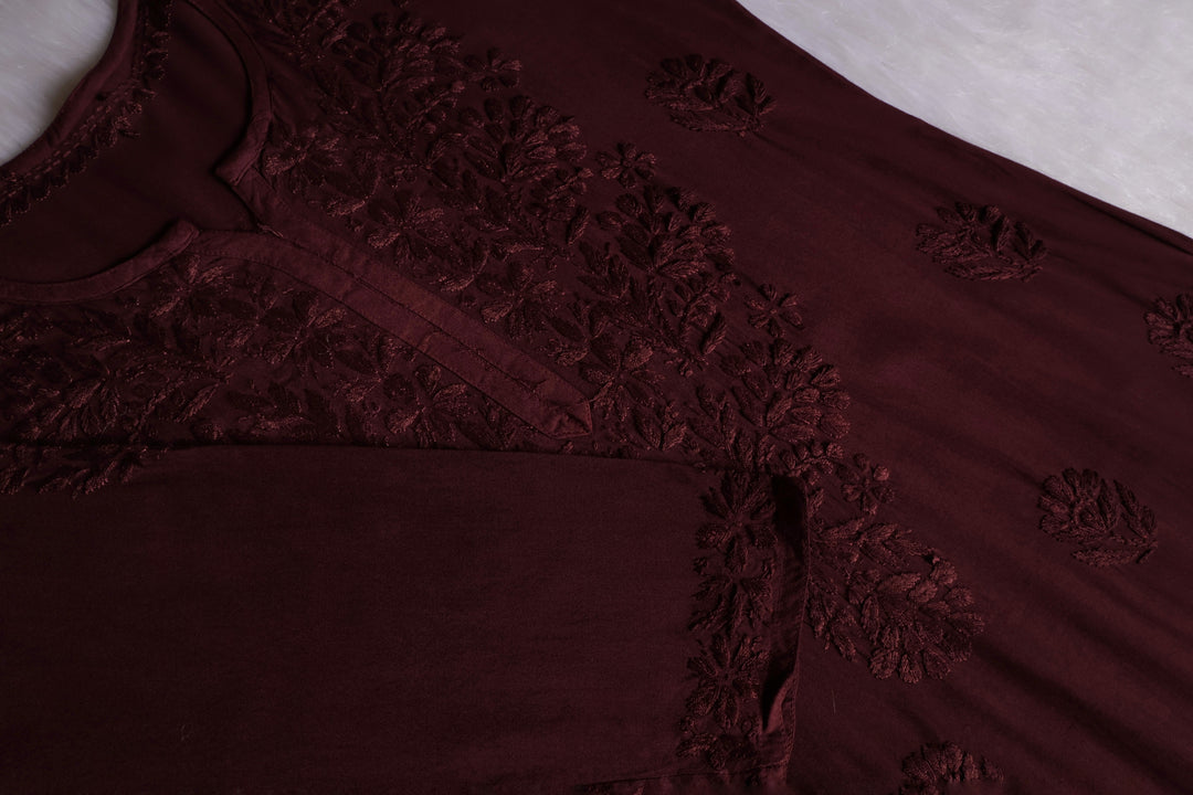 Alvira Smoky Purple Ombre Long Rayon Kurta