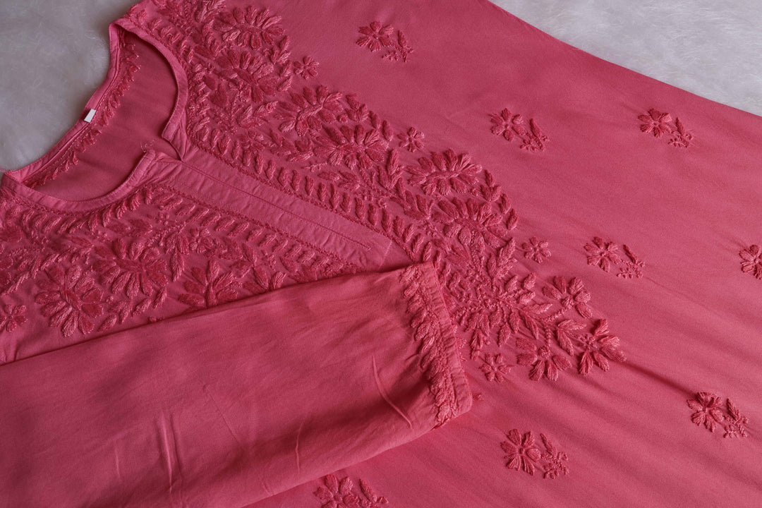 Amirah Rose Brown Ombre Long Rayon Kurta