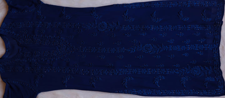 Zamda Royal Blue Viscose Georgette Kurta