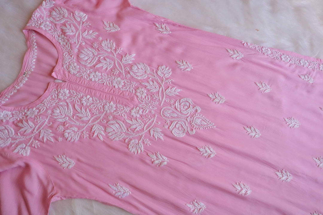 Gul Baby Pink Long Modal Kurta