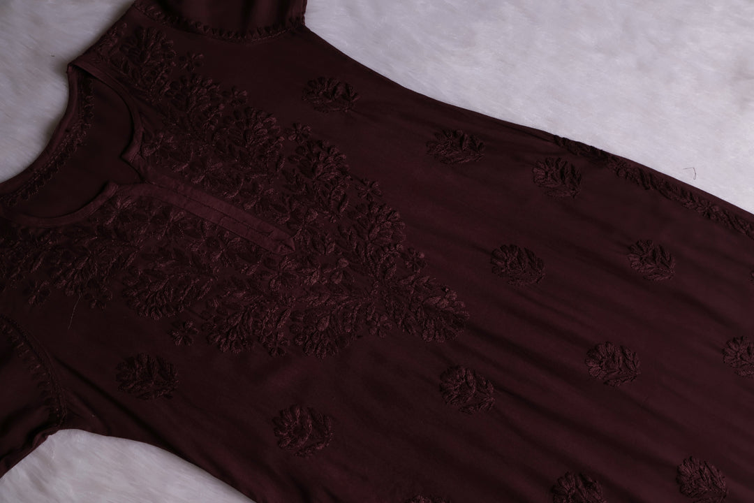 Alvira Smoky Purple Ombre Long Rayon Kurta