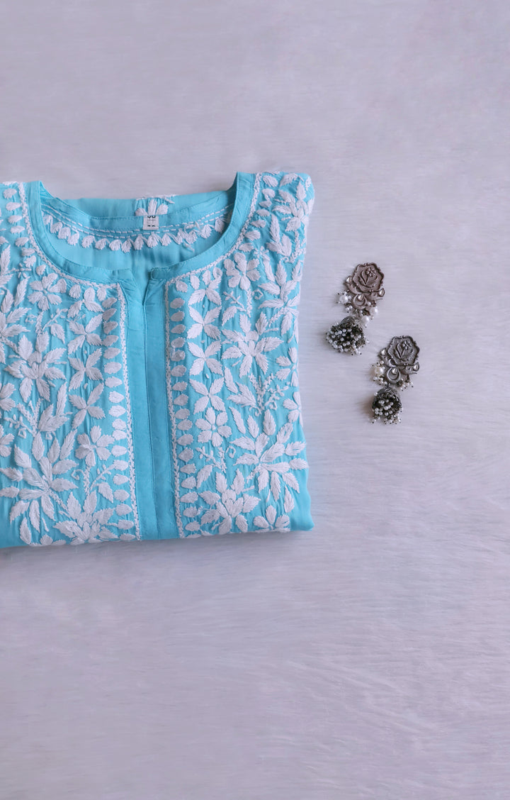 Hayaa Sky Blue Pure Modal Kurta