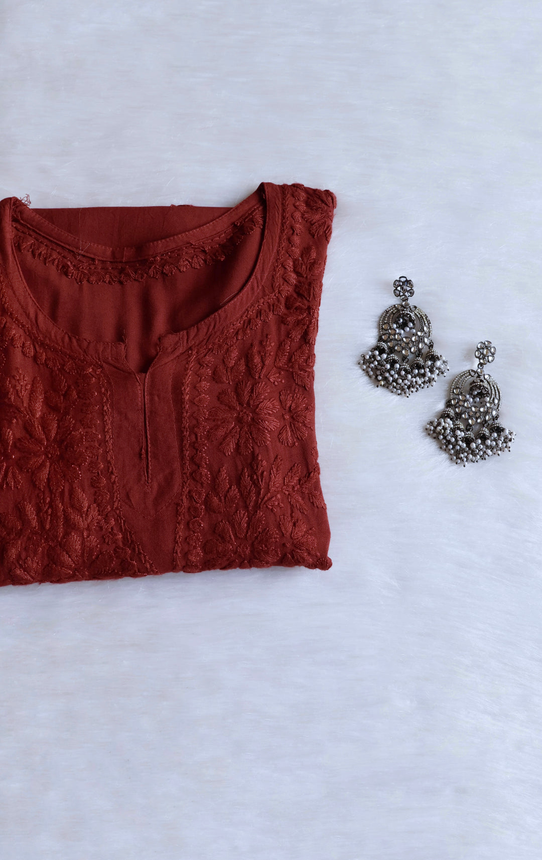 Aliyah Brown Short Rayon Kurta