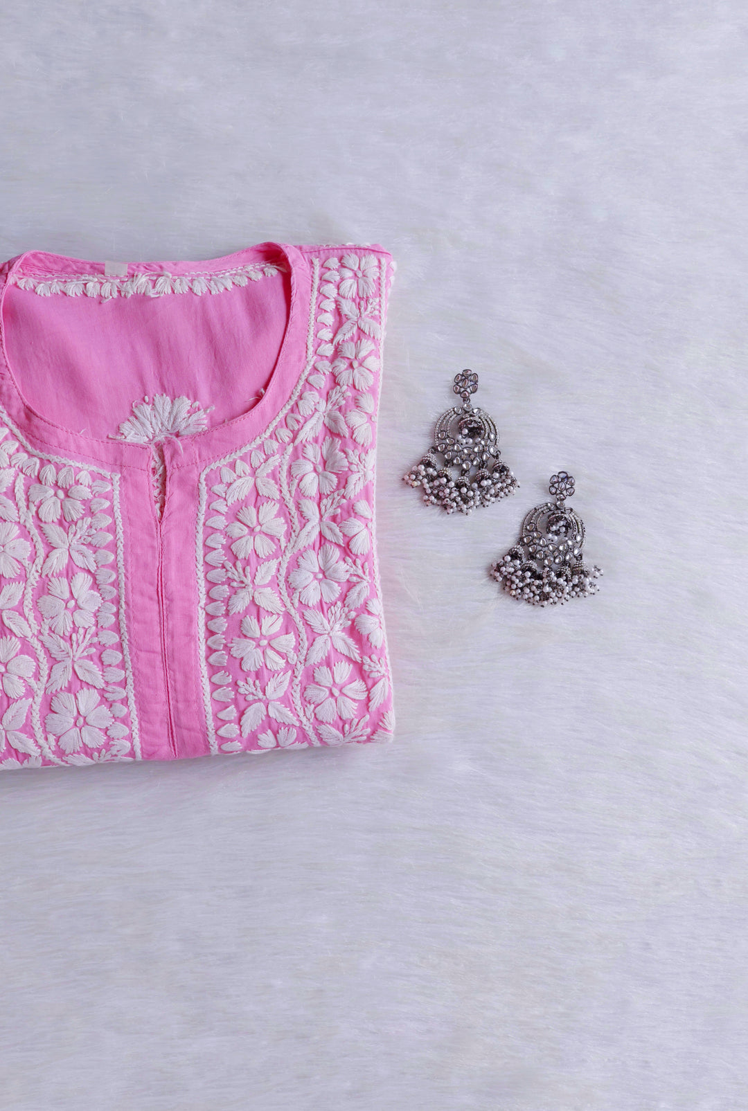 Waliya Baby Pink Cotton Kurta