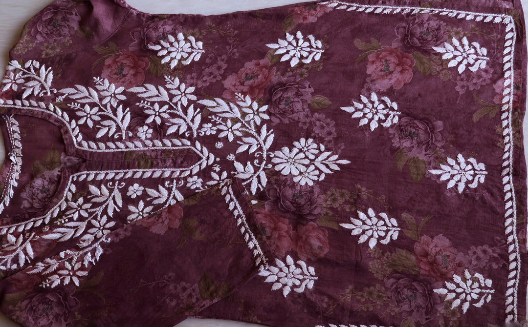 Dahlia Dusty Purple Mulmul short top