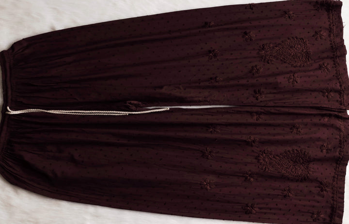 Nazakat Chocolate Brown 3 Piece Cotton Kurta set