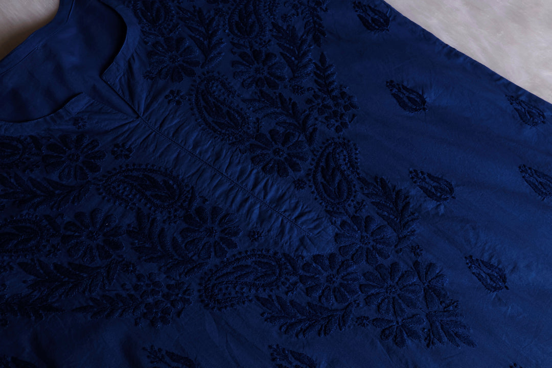 Anah Royal Blue Pure Cotton Kurta