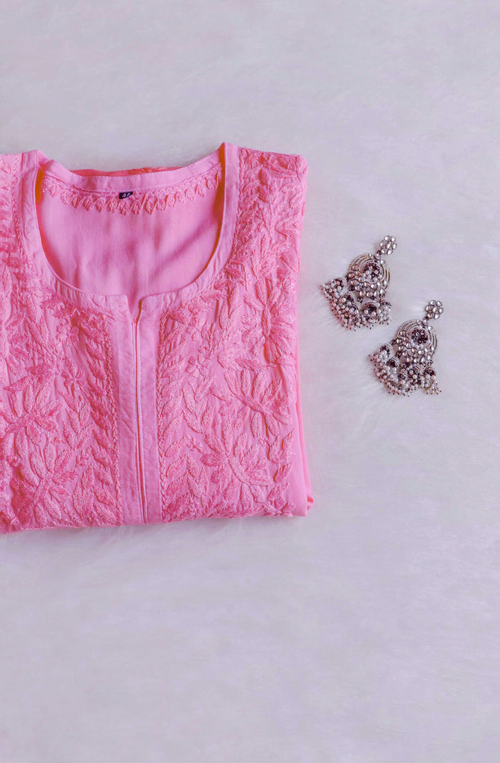Amirah Peach Ombre Long Rayon Kurta