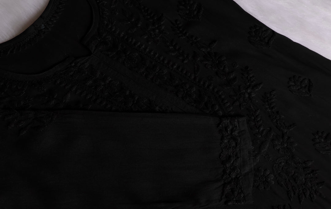 Alina Black Long Rayon Kurta