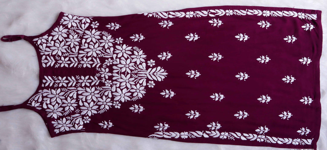 Raaha Deep Purple Sleeveless Rayon Kurta Pant set