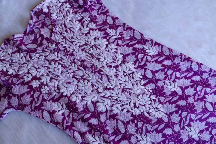 Haala Deep Purple Pure Mulmul set