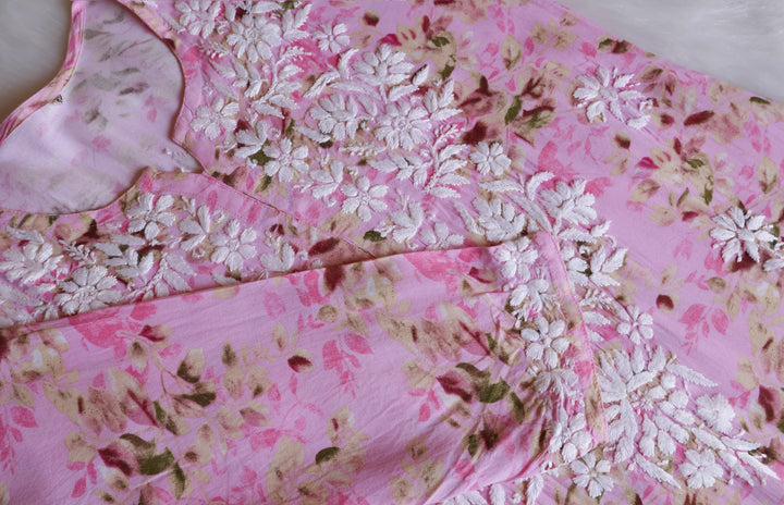 Maryam Baby Pink Long Modal Kurta