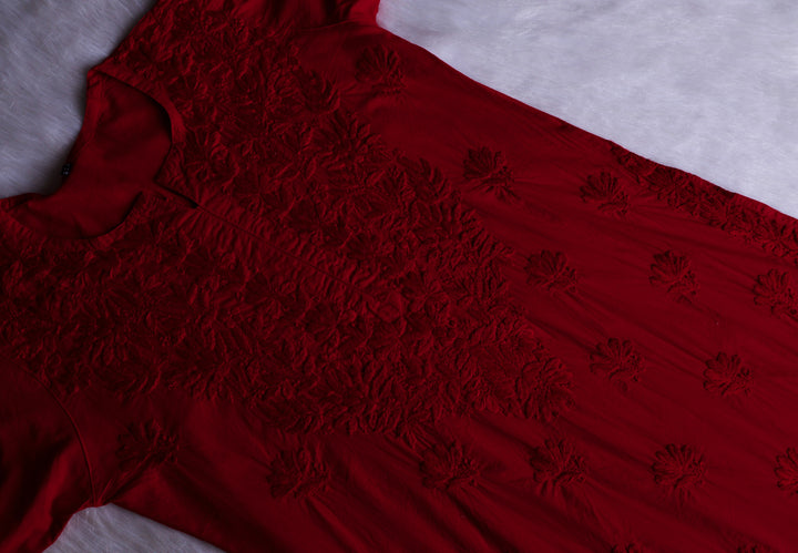 Anah Maroon Pure Cotton Kurta