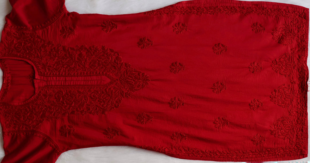 Meerab Red Pure Chanderi set