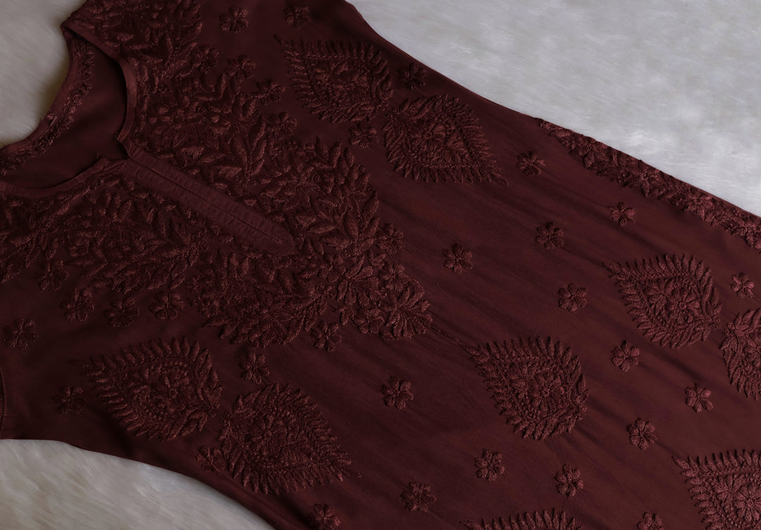 Zobia Rose Brown 2 piece Rayon set