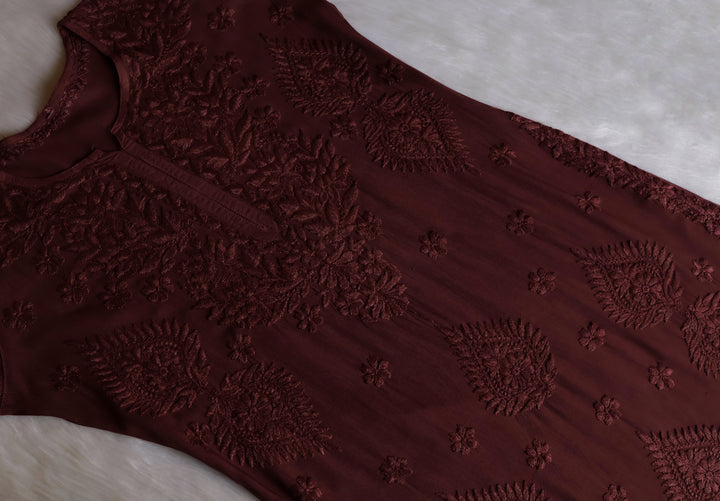 Zobia Rose Brown 2 piece Rayon set