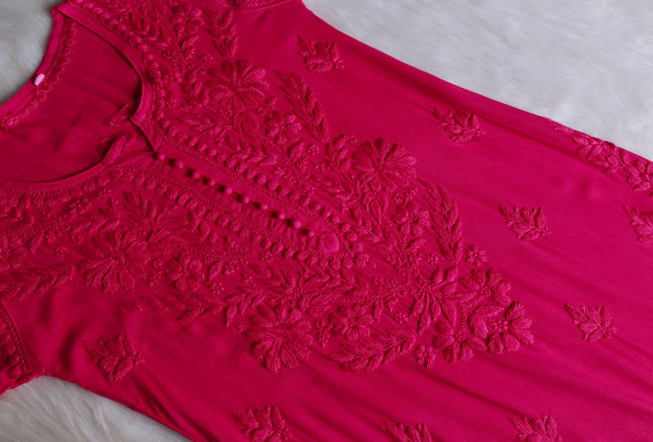 Enaara Deep Pink Potli Button Rayon set