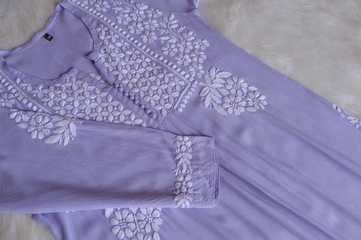 Maahi Lavender Long Rayon Kurta