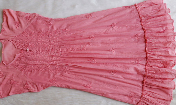 Noor Rose Brown Pure Cotton Midi Dress