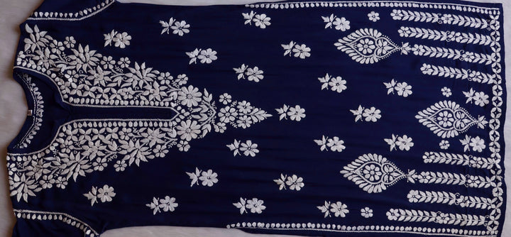 Hayaa Navy Blue Pure Modal Kurta