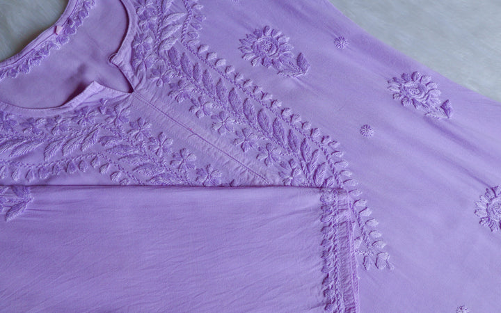 Alina Lavender Long Rayon Kurta