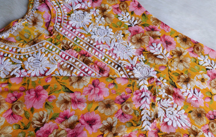 Aleha Pink & Yellow Pure Mulmul set