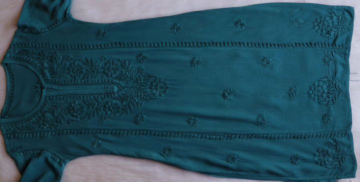 Zainab Sea Blue Ombre Long Rayon Kurta