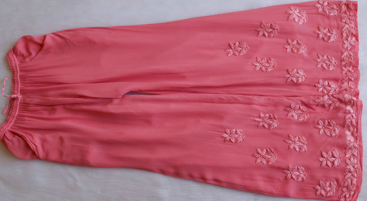 Zimra Rose Brown Viscose Sleeveless Set