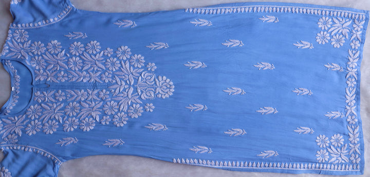 Mariyam Ice Blue Long Rayon kurta