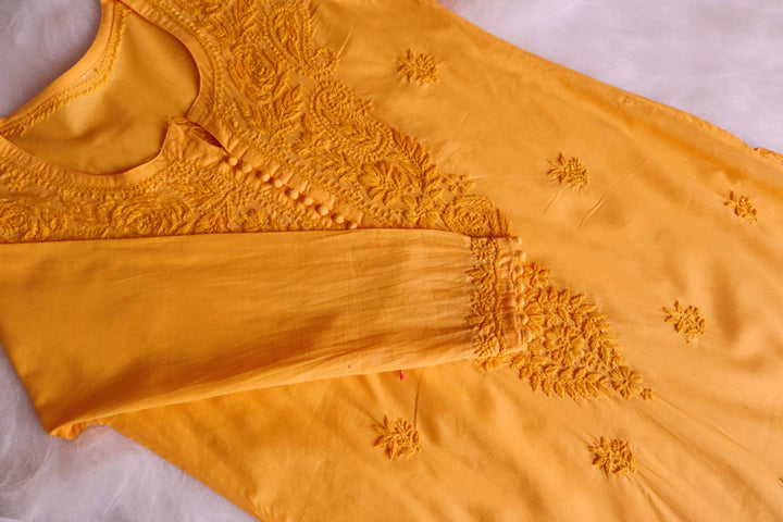 Gul Mustard Cotton Kurta