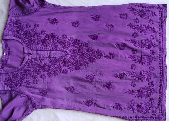 Layla Deep Purple Short Chanderi Kurta