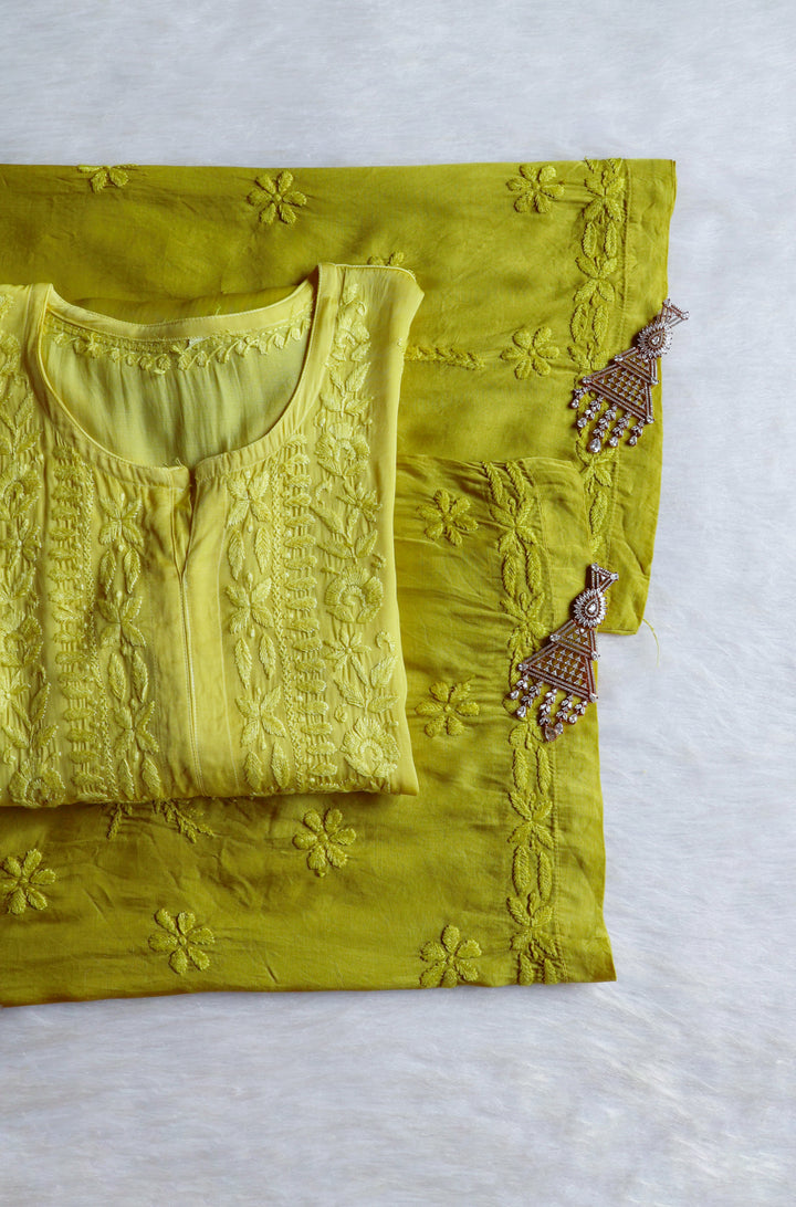 Mahnoor Olive Green Modal Silk Kurta Set