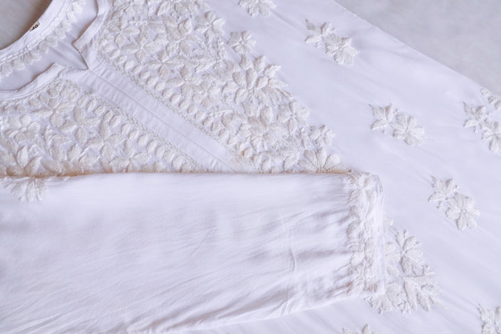 Hayaa White Pure Modal Kurta