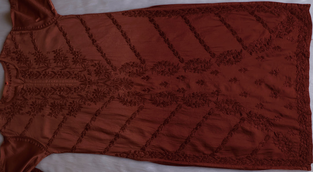 Jannat Rose Brown Pure Chanderi set