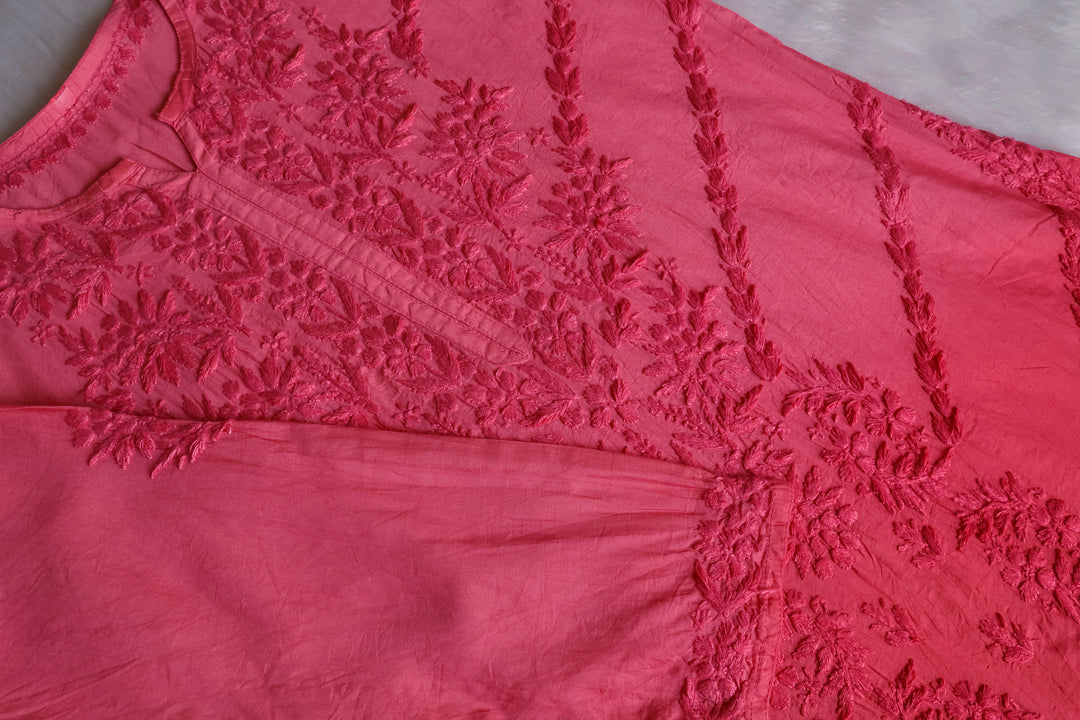 Jannat Rose Pink Pure Chanderi set