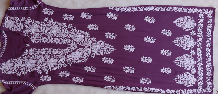 Benafsha Dusty Purple Rayon Kurta Pant set