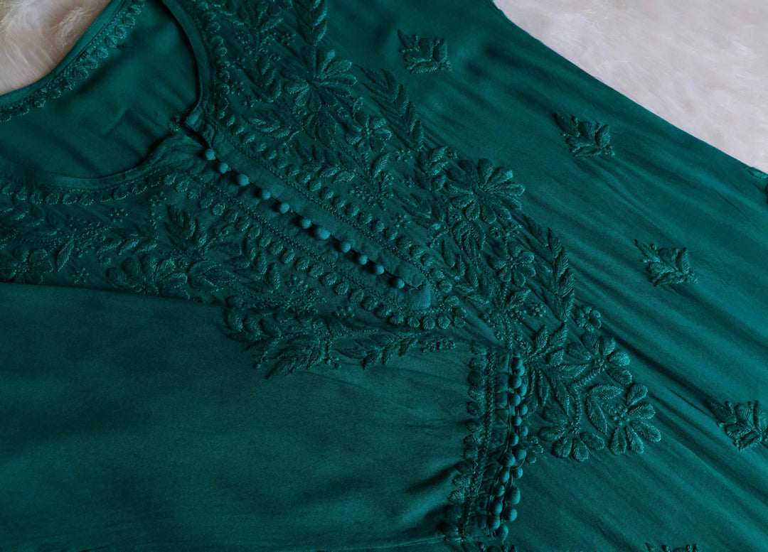 Enaara Sea Green Potli Button Rayon set