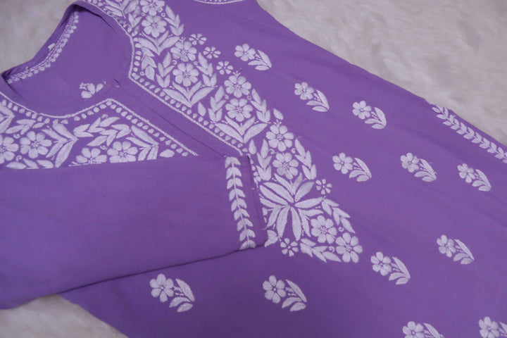 Noura Purple Rayon Kurta Pant set