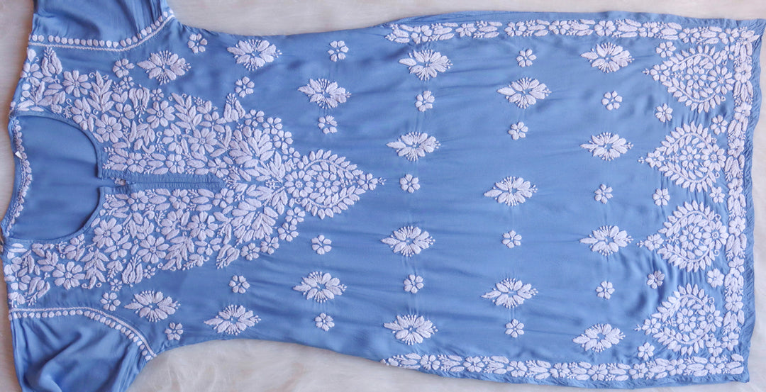 Maahi Ice Blue Long Modal Kurta