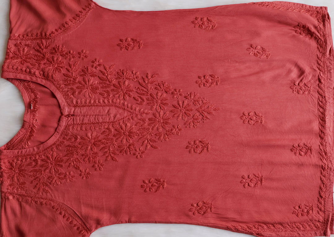 Aliyah Rose Brown Short Rayon Kurta