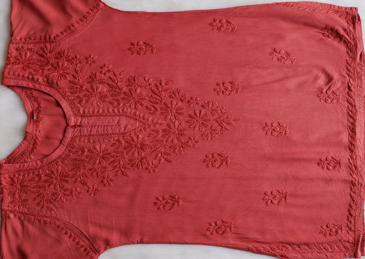 Aliyah Rose Brown Short Rayon Kurta