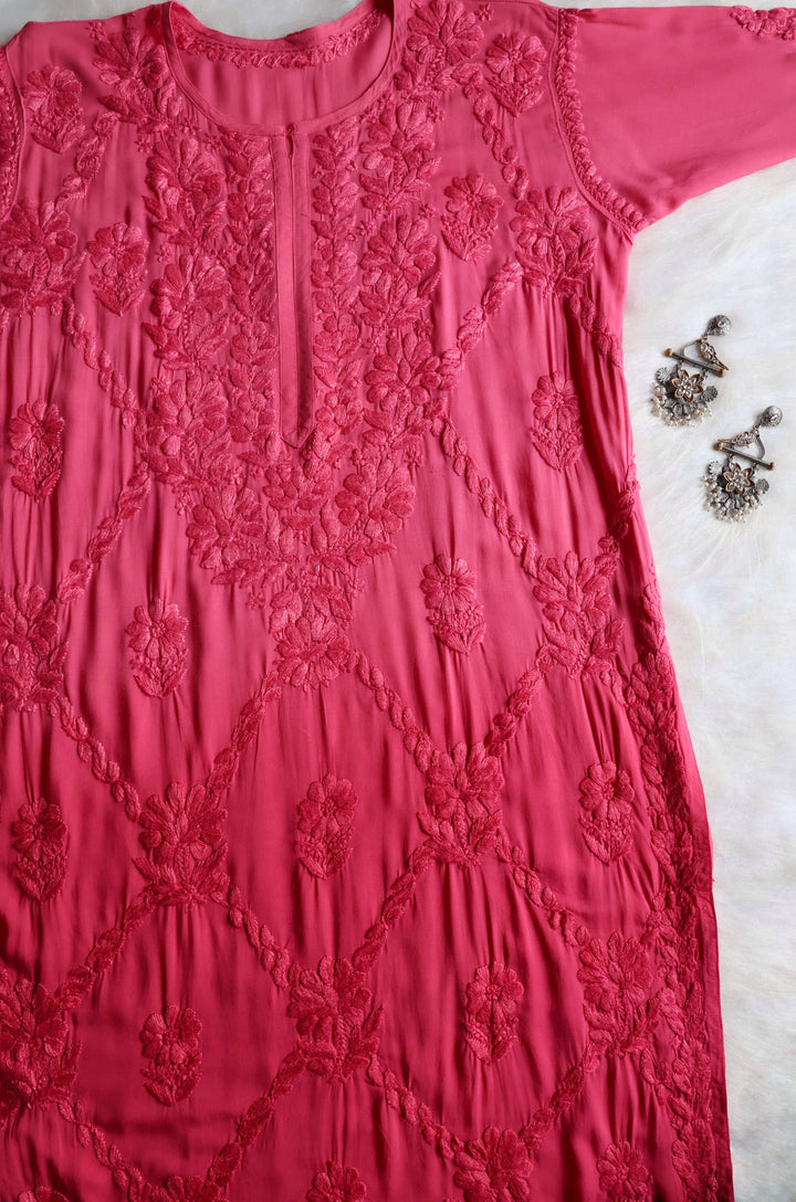 Alanah Rose Pink Long Modal Kurta