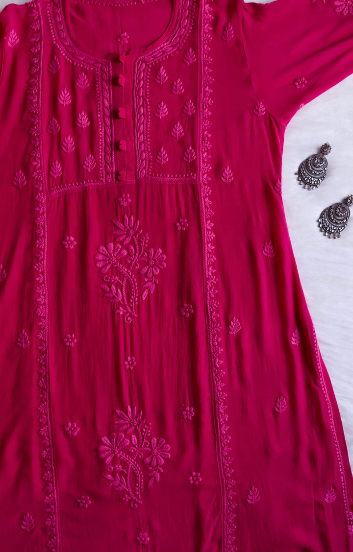 Duaa Deep Pink Viscose Georgette Kurta