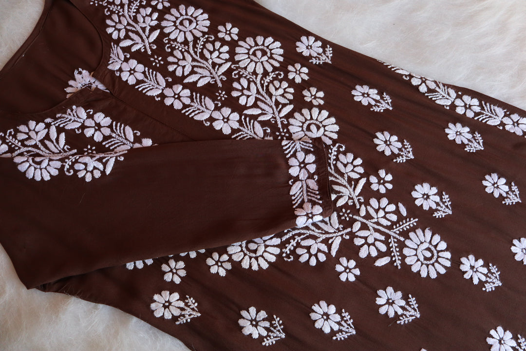 Sufiyah Chocolate Brown Long Modal Kurta